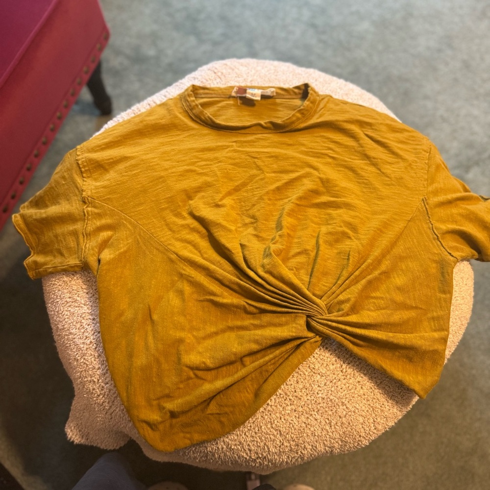Golden Yellow Women's Twist Front Tee